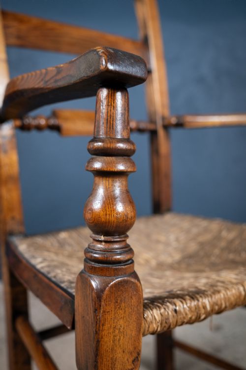 EAST ANGLIAN FRUITWOOD ASH 'BUTTON BACK' COUNTRY CHAIR - ADDITIONAL PHOTO 11