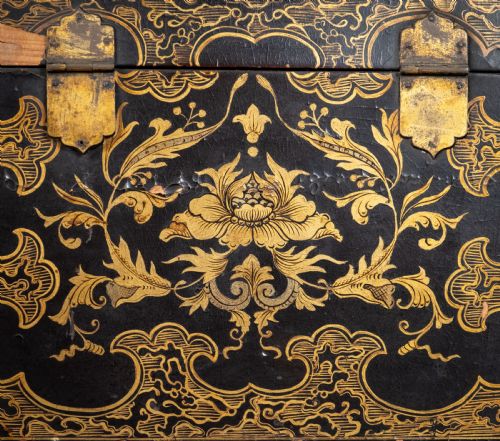 18TH CENTURY BLACK GOLD LACQUER TEA CADDY - ADDITIONAL PHOTO 6