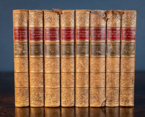 1865 history of the romans under the empire by charles merivale 8 volume book set - CATEGORY: ANTIQUE MISCELLANEOUS - DATED 1860