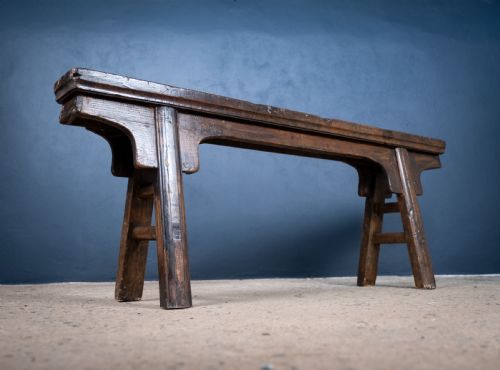 19th century chinese elm bench - CATEGORY: ANTIQUE FURNITURE - DATED 19TH CENTURY