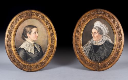 pair of fine 19th century watercolour portraits - CATEGORY: ANTIQUE ART - DATED 19TH CENTURY