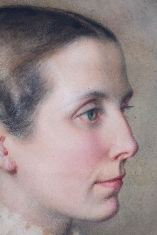PAIR OF FINE 19TH CENTURY WATERCOLOUR PORTRAITS - ADDITIONAL PHOTO 4