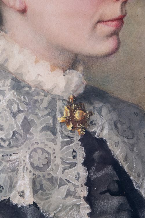 PAIR OF FINE 19TH CENTURY WATERCOLOUR PORTRAITS - ADDITIONAL PHOTO 6