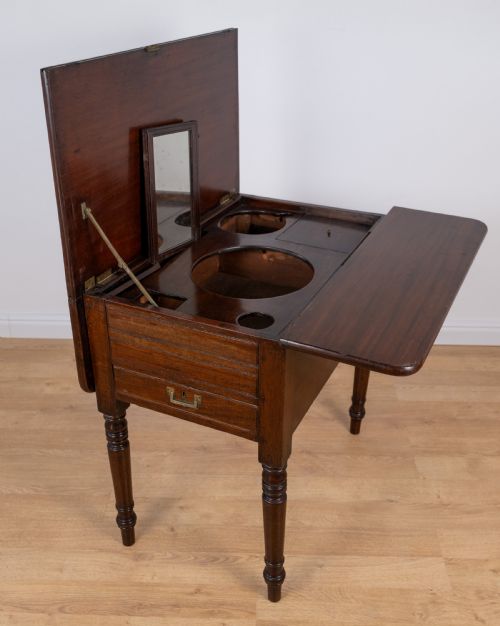 REGENCY MAHOGANY METAMORPHIC CAMPAIGN DESK DINING DRESSING TABLE - ADDITIONAL PHOTO 15