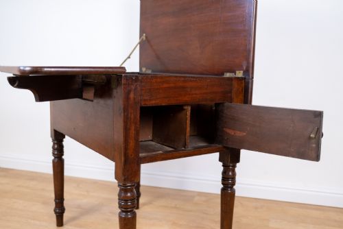 REGENCY MAHOGANY METAMORPHIC CAMPAIGN DESK DINING DRESSING TABLE - ADDITIONAL PHOTO 19