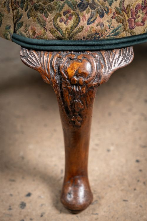 GEORGE II CARVED WALNUT WINGBACK ARMCHAIR C1750 - ADDITIONAL PHOTO 4