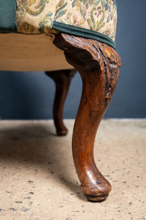 GEORGE II CARVED WALNUT WINGBACK ARMCHAIR C1750 - ADDITIONAL PHOTO 10