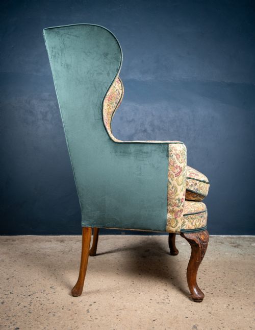 GEORGE II CARVED WALNUT WINGBACK ARMCHAIR C1750 - ADDITIONAL PHOTO 14