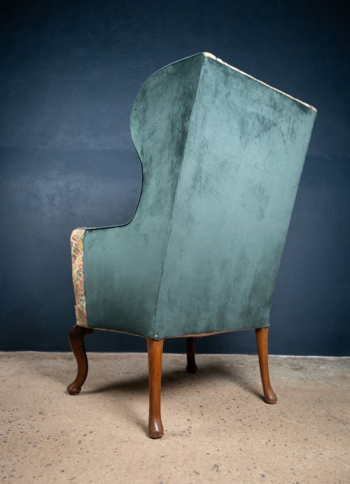 GEORGE II CARVED WALNUT WINGBACK ARMCHAIR C1750 - ADDITIONAL PHOTO 15
