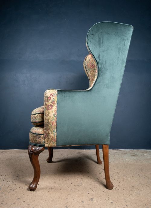 GEORGE II CARVED WALNUT WINGBACK ARMCHAIR C1750 - ADDITIONAL PHOTO 16