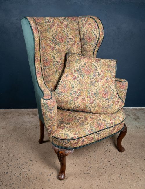 GEORGE II CARVED WALNUT WINGBACK ARMCHAIR C1750 - ADDITIONAL PHOTO 18