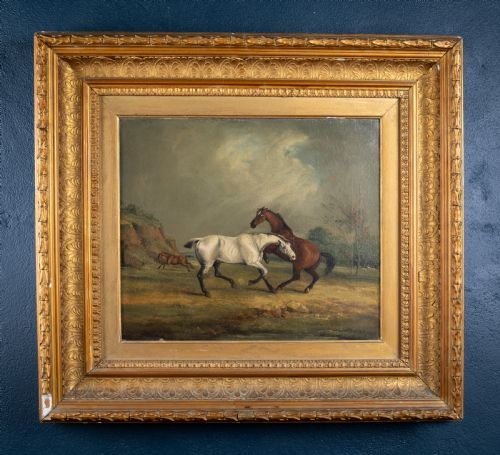 CIRCLE OF SAMUEL ALKEN BRITISH 17841825 HORSES IN PASTURE SIGNED 'S ALKEN 1806' OIL ON CANVAS - ADDITIONAL PHOTO 1