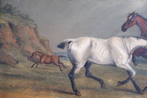 CIRCLE OF SAMUEL ALKEN BRITISH 17841825 HORSES IN PASTURE SIGNED 'S ALKEN 1806' OIL ON CANVAS - ADDITIONAL PHOTO 9