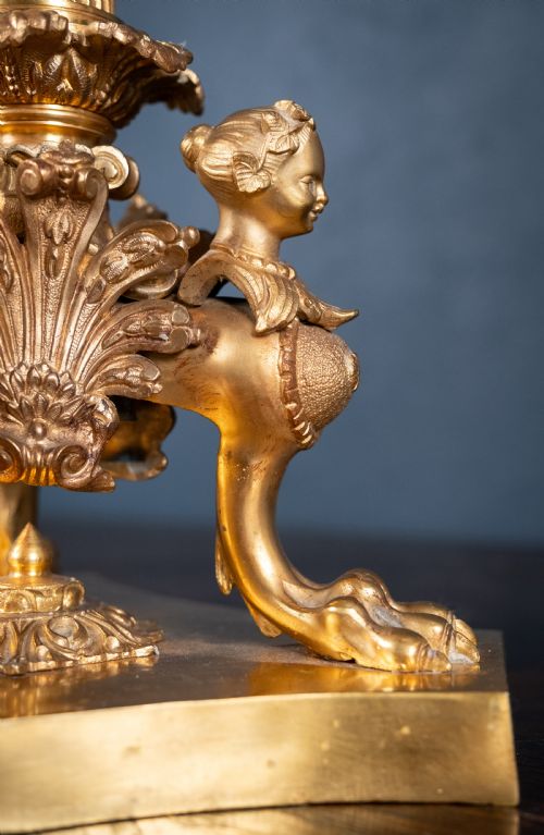 LARGE PAIR OF GILDED NEOCLASSICAL STYLE 7BRANCH CANDELABRA - ADDITIONAL PHOTO 11