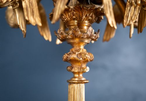 LARGE PAIR OF GILDED NEOCLASSICAL STYLE 7BRANCH CANDELABRA - ADDITIONAL PHOTO 14