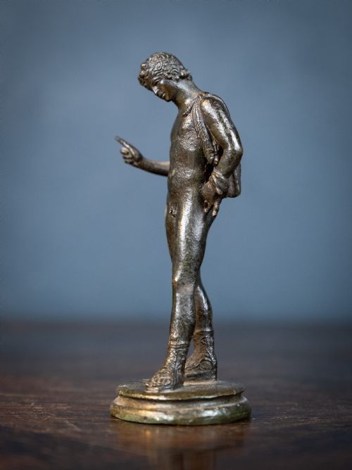 19TH CENTURY GRAND TOUR NARCISSUS BRONZE - ADDITIONAL PHOTO 3