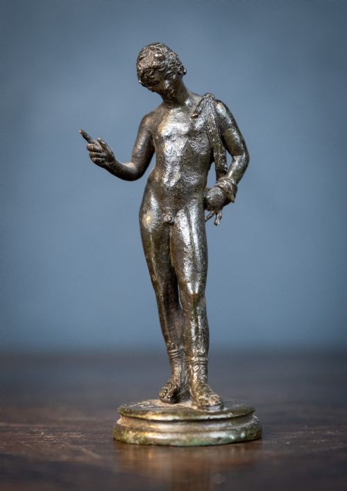 19TH CENTURY GRAND TOUR NARCISSUS BRONZE - ADDITIONAL PHOTO 6