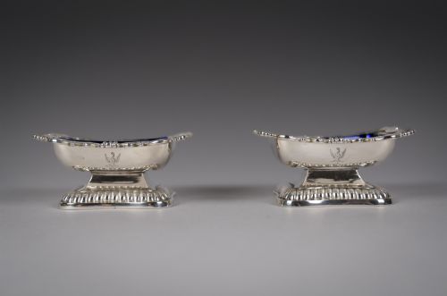GEORGE III SILVER PEDESTAL OPEN SALTS BY SAMUEL HENNELL JOHN TERRY 1814 - ADDITIONAL PHOTO 1