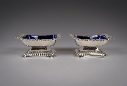 GEORGE III SILVER PEDESTAL OPEN SALTS BY SAMUEL HENNELL JOHN TERRY 1814 - ADDITIONAL PHOTO 14