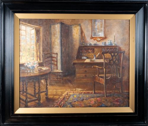 early 20th century interior scene signed 'g macdonald' oil on canvas - CATEGORY: ANTIQUE ART - DATED 1900