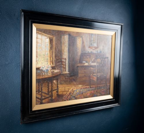 EARLY 20TH CENTURY INTERIOR SCENE SIGNED 'G MACDONALD' OIL ON CANVAS - ADDITIONAL PHOTO 15