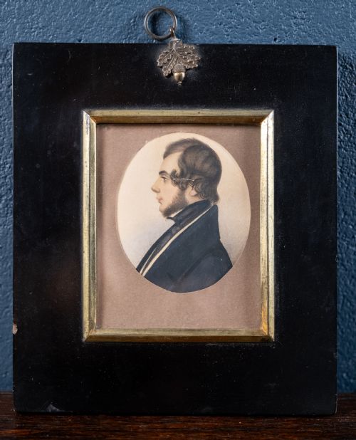 early 19th century miniature portrait of 'o w berry' watercolour - CATEGORY: ANTIQUE ART - DATED 1800