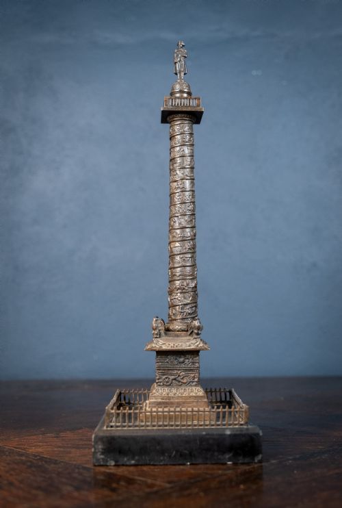 GRAND TOUR BRONZE MODEL OF COLONNE VENDOME VENDOME COLUMN C1860 - ADDITIONAL PHOTO 1