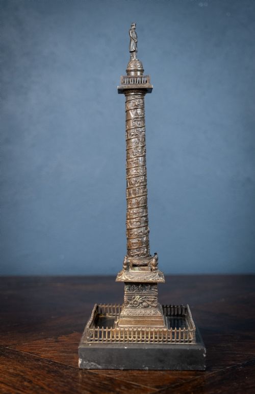 GRAND TOUR BRONZE MODEL OF COLONNE VENDOME VENDOME COLUMN C1860 - ADDITIONAL PHOTO 4