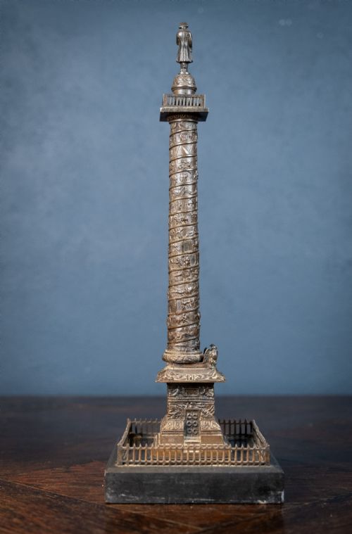 GRAND TOUR BRONZE MODEL OF COLONNE VENDOME VENDOME COLUMN C1860 - ADDITIONAL PHOTO 5