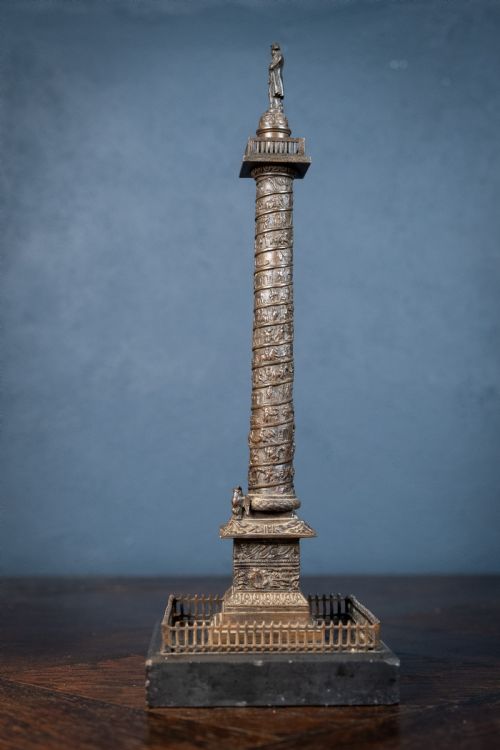 GRAND TOUR BRONZE MODEL OF COLONNE VENDOME VENDOME COLUMN C1860 - ADDITIONAL PHOTO 7