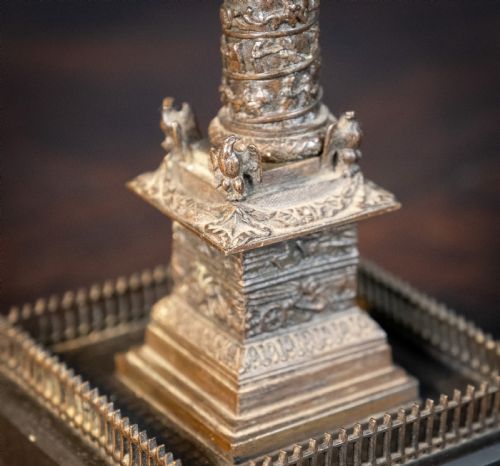 GRAND TOUR BRONZE MODEL OF COLONNE VENDOME VENDOME COLUMN C1860 - ADDITIONAL PHOTO 9