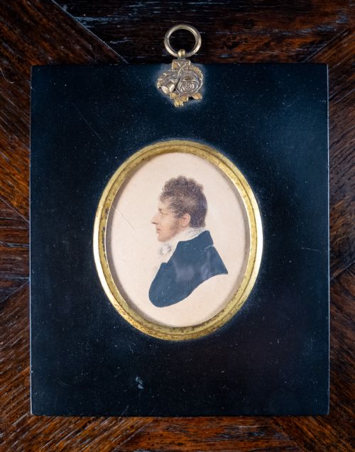 EARLY 19TH CENTURY MINIATURE PORTRAIT OF A GENTLEMAN WATERCOLOUR - ADDITIONAL PHOTO 1