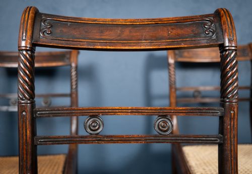 SIX REGENCY MAHOGANY CANED DINING CHAIRS IN THE MANNER OF GILLOWS - ADDITIONAL PHOTO 4