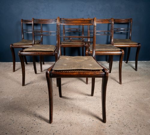 SIX REGENCY MAHOGANY CANED DINING CHAIRS IN THE MANNER OF GILLOWS - ADDITIONAL PHOTO 12