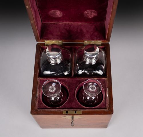 JOSEPH ANGELL I GEORGIAN STERLING SILVER DECANTER GLASS SET 1827 - ADDITIONAL PHOTO 6
