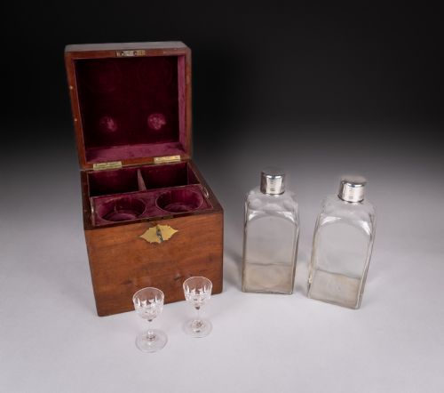 JOSEPH ANGELL I GEORGIAN STERLING SILVER DECANTER GLASS SET 1827 - ADDITIONAL PHOTO 8