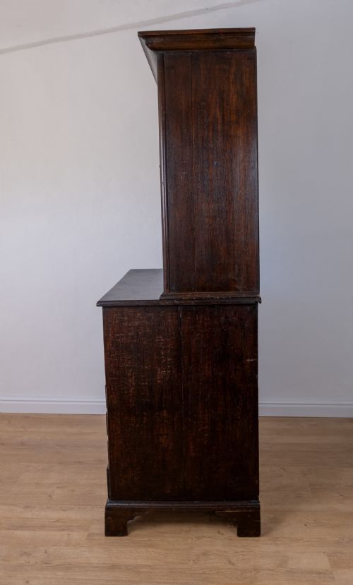 GEORGIAN OAK BOOKCASE CUPBOARD C1800 - ADDITIONAL PHOTO 5