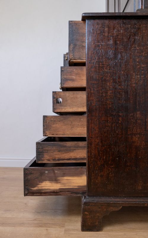 GEORGIAN OAK BOOKCASE CUPBOARD C1800 - ADDITIONAL PHOTO 8