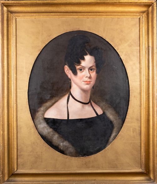 LARGE 19TH CENTURY PORTRAIT OF A LADY OIL ON CANVAS - ADDITIONAL PHOTO 1
