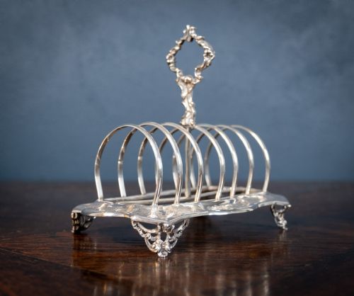 large sterling silver toast rack by john evans ii london 1848 - CATEGORY: ANTIQUE SILVER - DATED 1850
