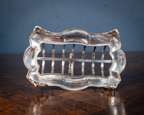 LARGE STERLING SILVER TOAST RACK BY JOHN EVANS II LONDON 1848 - ADDITIONAL PHOTO 7