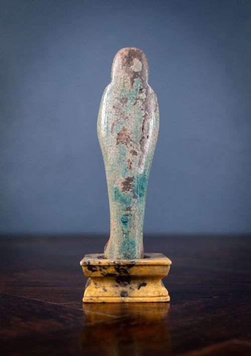 GRAND TOUR EGYPTIAN FAIENCE SHABTI ON MARBLE BASE - ADDITIONAL PHOTO 5