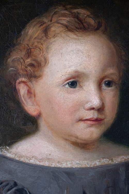 THOMAS WALLEY 18171878 PORTRAIT OF A CHILD WITH PARROT - ADDITIONAL PHOTO 2