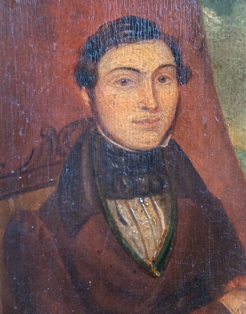 18TH CENTURY PORTRAIT OF A GENTLEMAN ENGLISH SCHOOL OIL ON PANEL - ADDITIONAL PHOTO 2