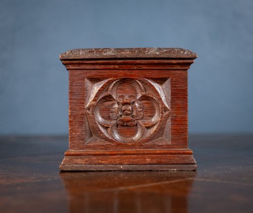 VICTORIAN GOTHIC REVIVAL OAK LETTER CORRESPONDENCE BOX C1880 - ADDITIONAL PHOTO 9