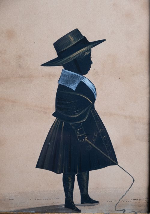 19TH CENTURY BRONZED SILHOUETTE OF A GIRL WITH RIDING CROP - ADDITIONAL PHOTO 3