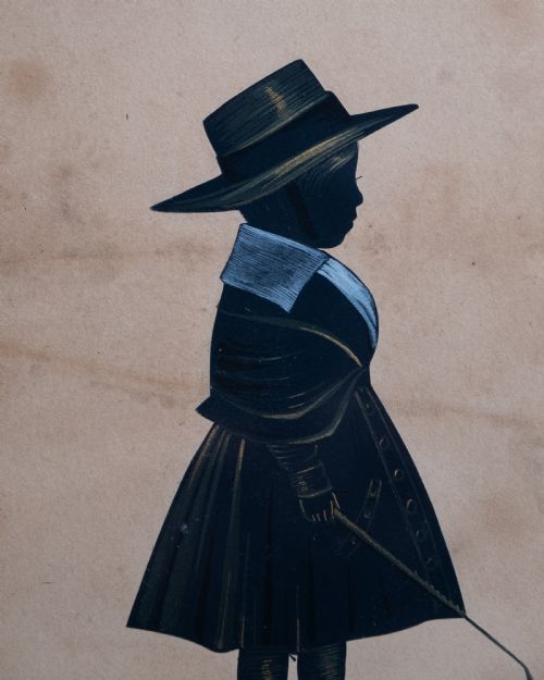 19TH CENTURY BRONZED SILHOUETTE OF A GIRL WITH RIDING CROP - ADDITIONAL PHOTO 4
