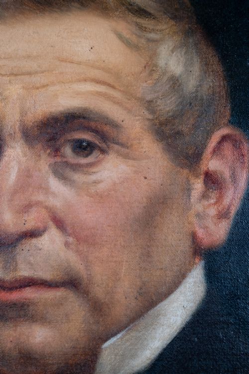 MICHELE GORDIGIANI 1835 1909 LARGE PORTRAIT OF A GENTLEMAN OIL ON CANVAS - ADDITIONAL PHOTO 2