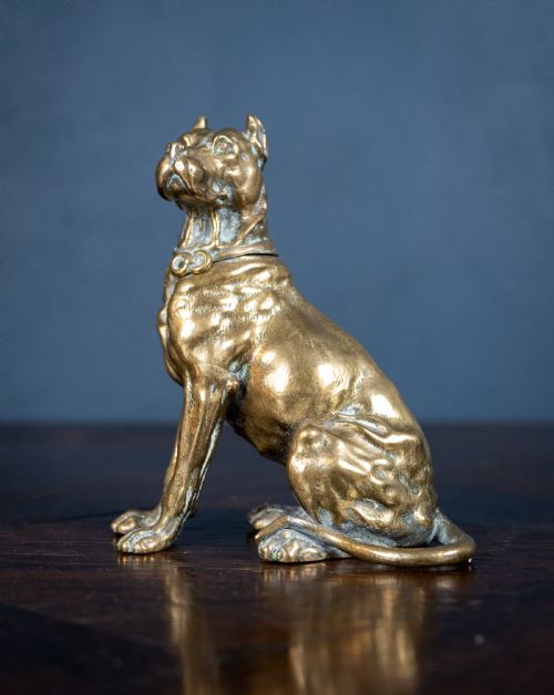 early 20th century bronze dog inkwell - CATEGORY: ANTIQUE METAL - DATED 1910