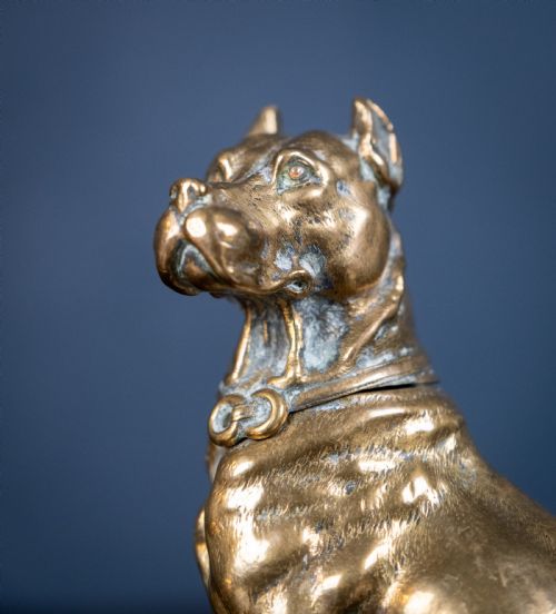 EARLY 20TH CENTURY BRONZE DOG INKWELL - ADDITIONAL PHOTO 1
